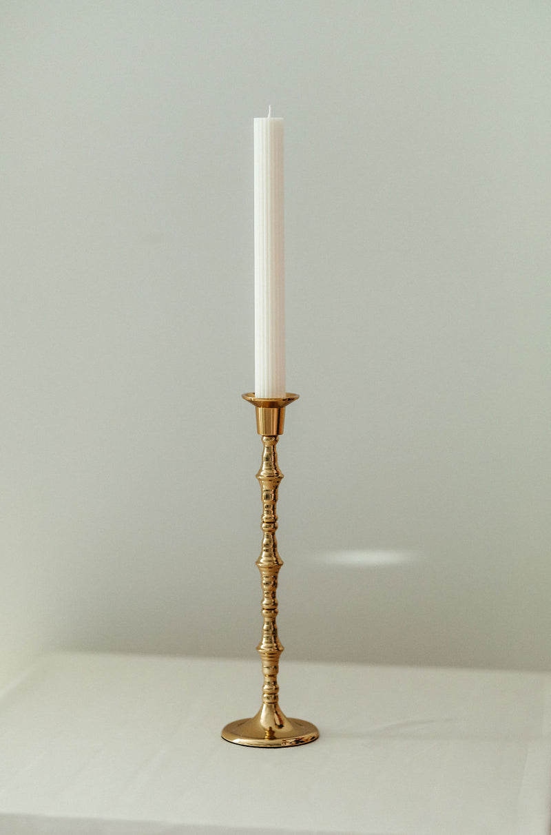 Ribbed Taper Unscented Candles
