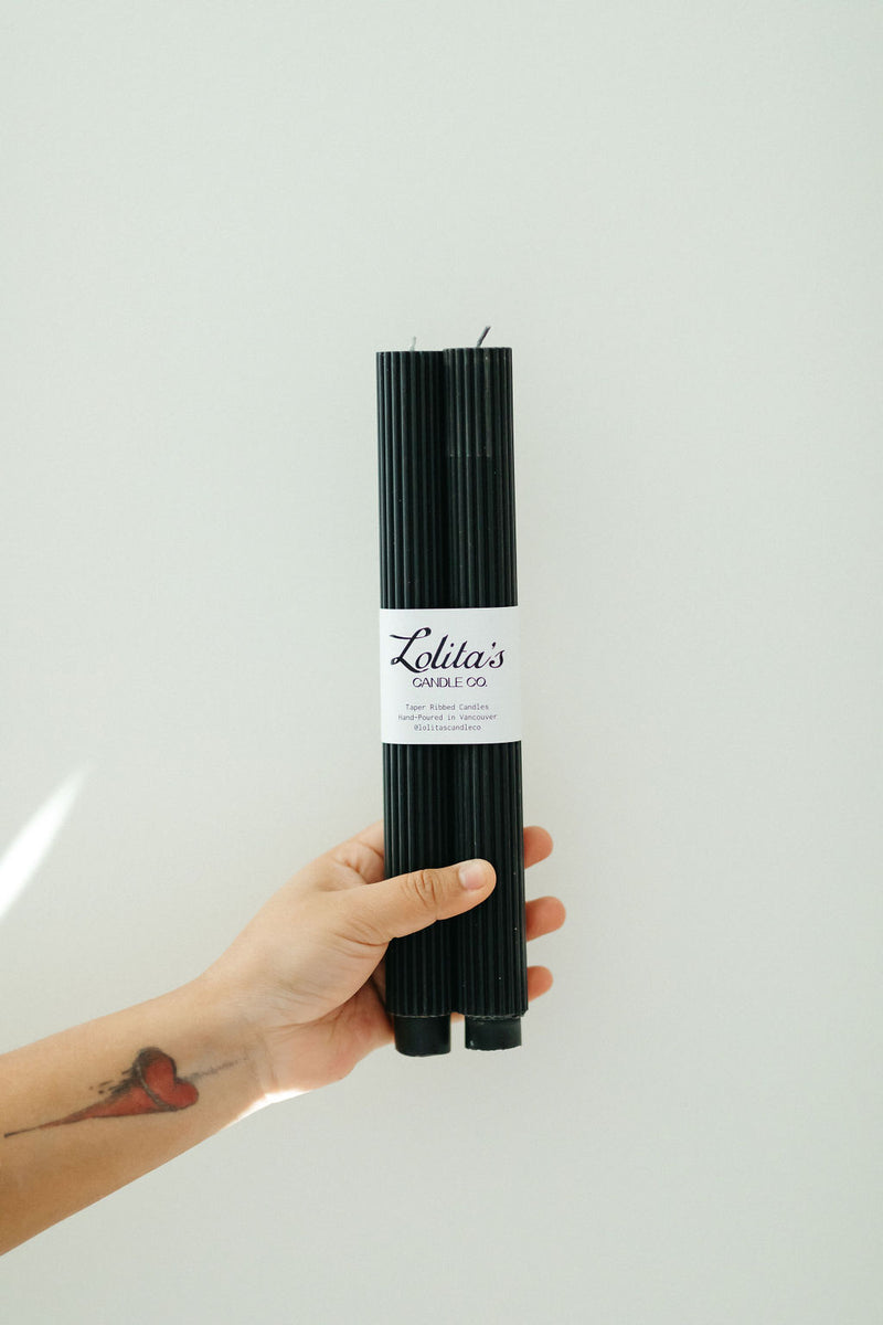 Ribbed Taper Unscented Candles