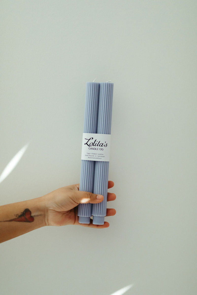 Ribbed Taper Unscented Candles