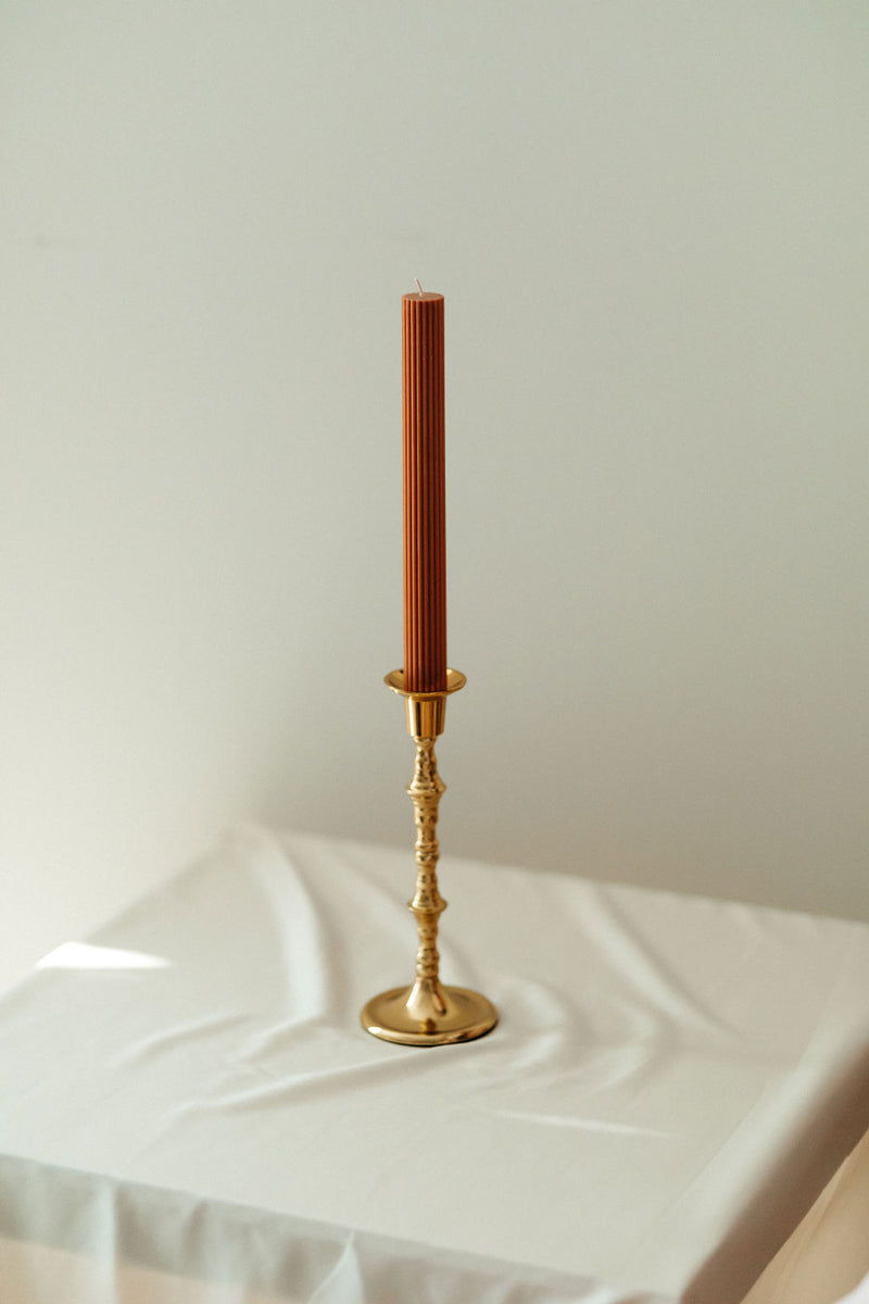 Ribbed Taper Unscented Candles