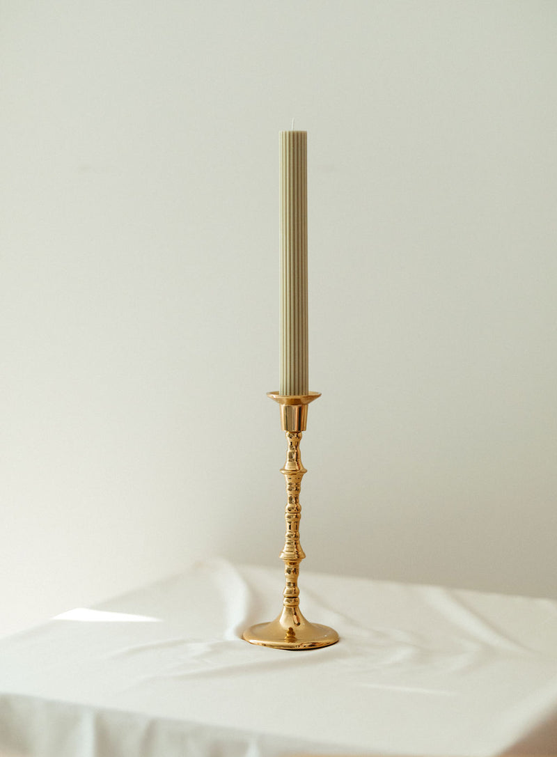 Ribbed Taper Unscented Candles