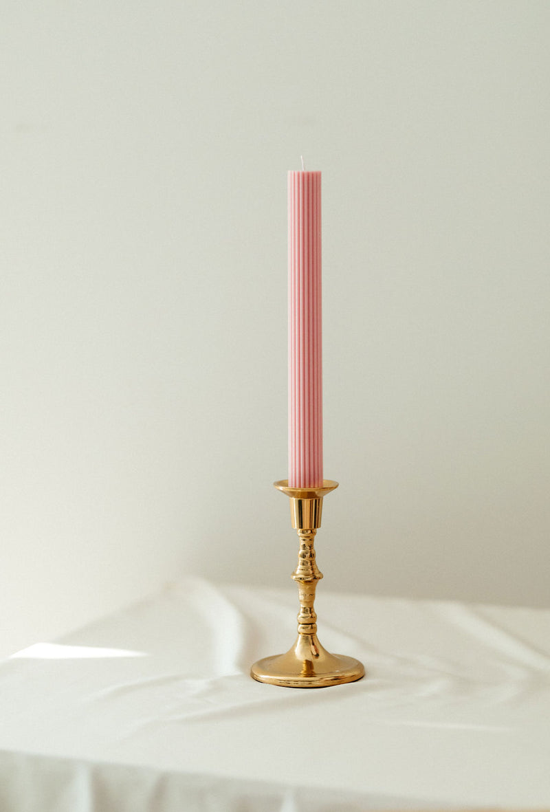 Ribbed Taper Unscented Candles