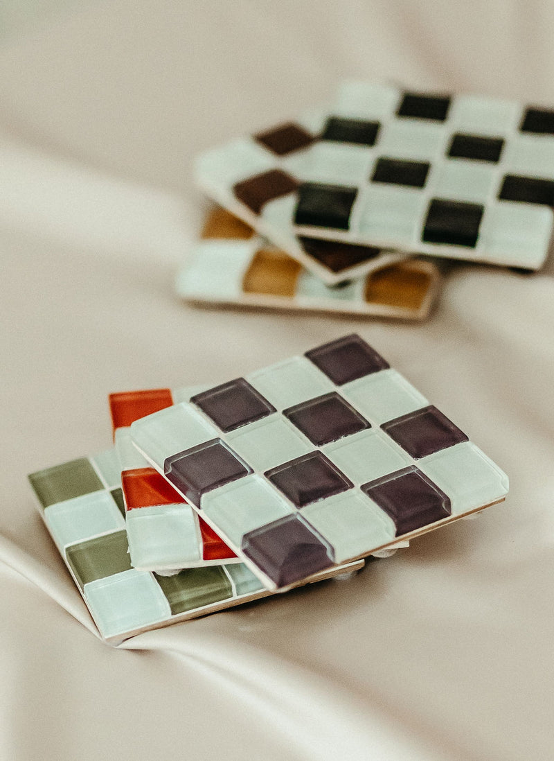 Statement Glass Tiled Coaster