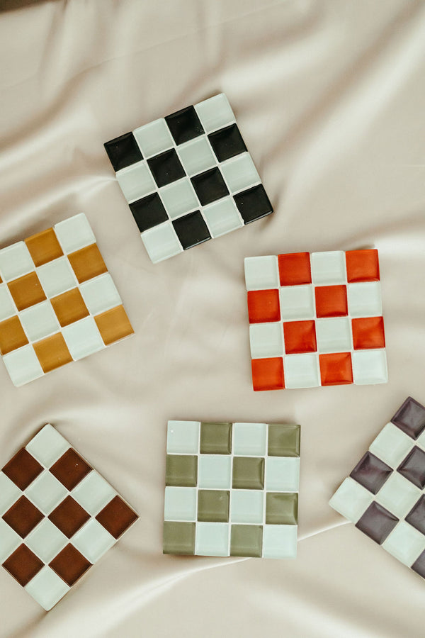 Statement Glass Tiled Coaster