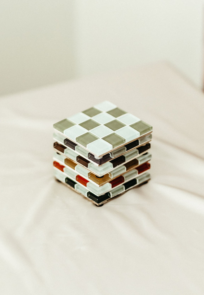 Statement Glass Tiled Coaster