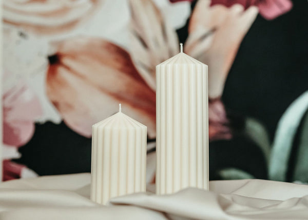 Ribbed Pillar Minimalist Candle