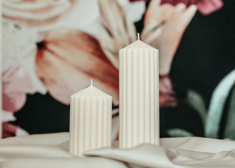 Ribbed Pillar Minimalist Candle