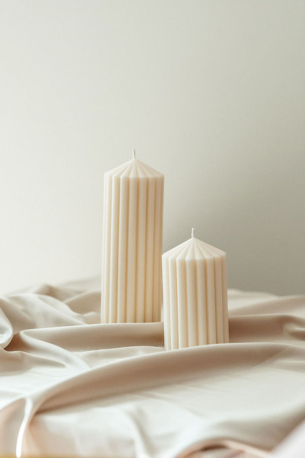 Ribbed Pillar Minimalist Candle