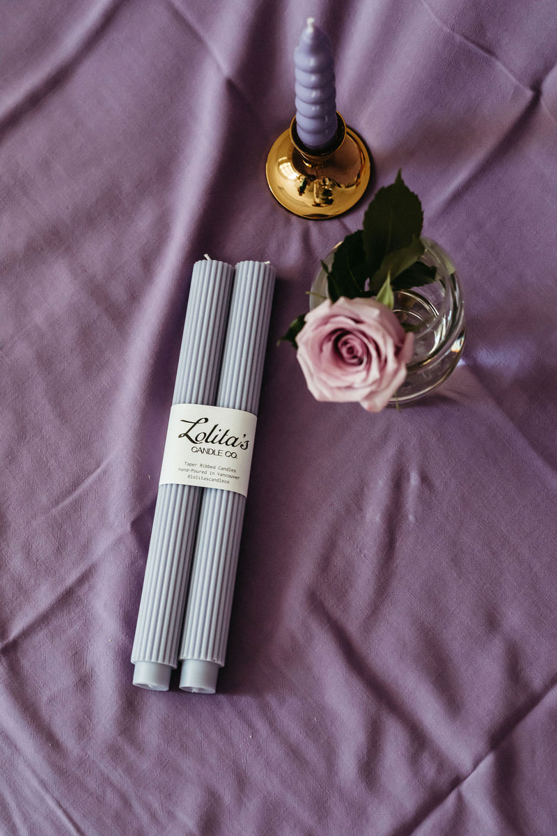 Ribbed Taper Unscented Candles