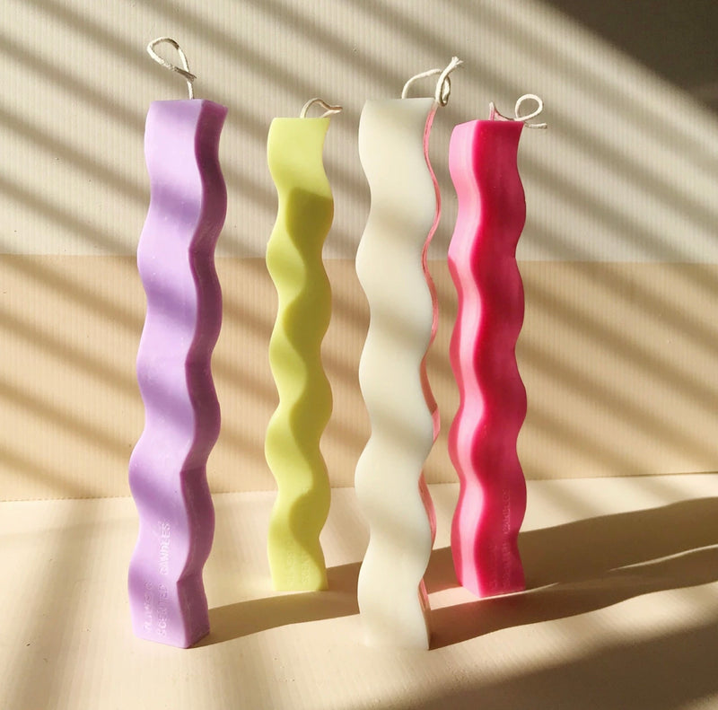 Wavy Pillar Decor Candle