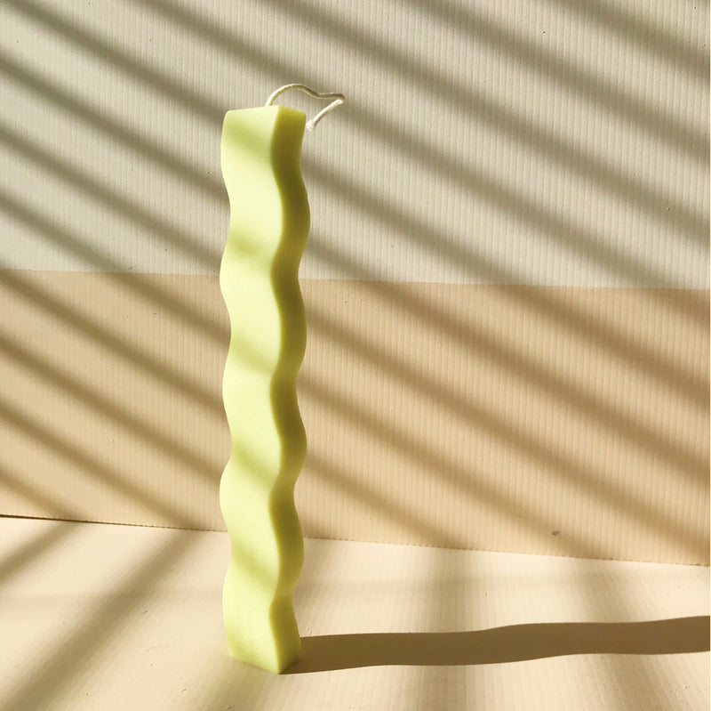 Wavy Pillar Decor Candle