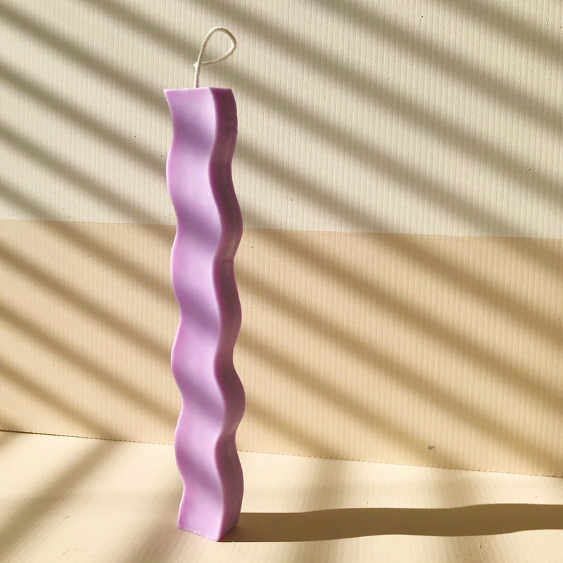 Wavy Pillar Decor Candle