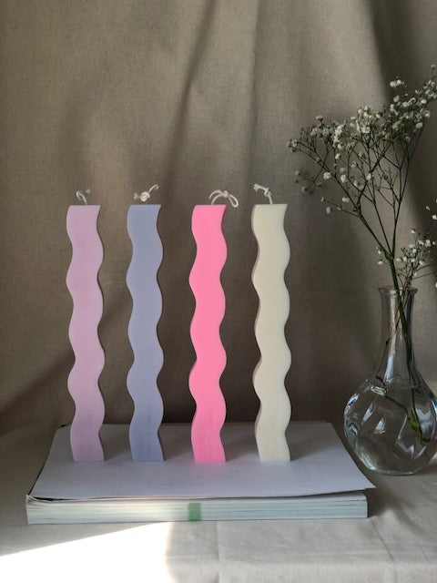 Wavy Pillar Decor Candle