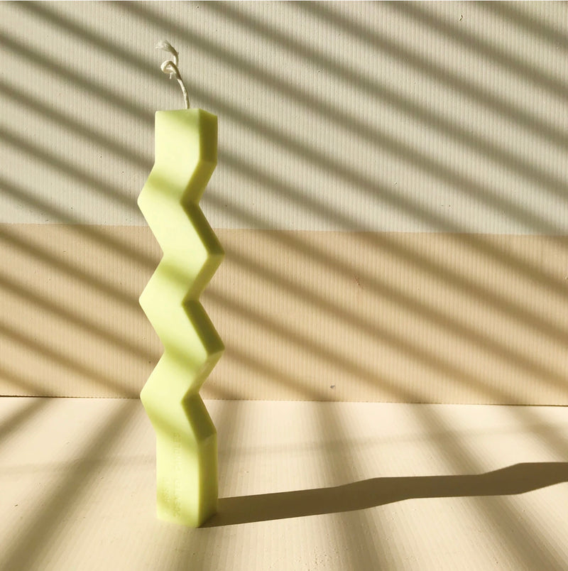 Zig Zag Pillar Decor Candle